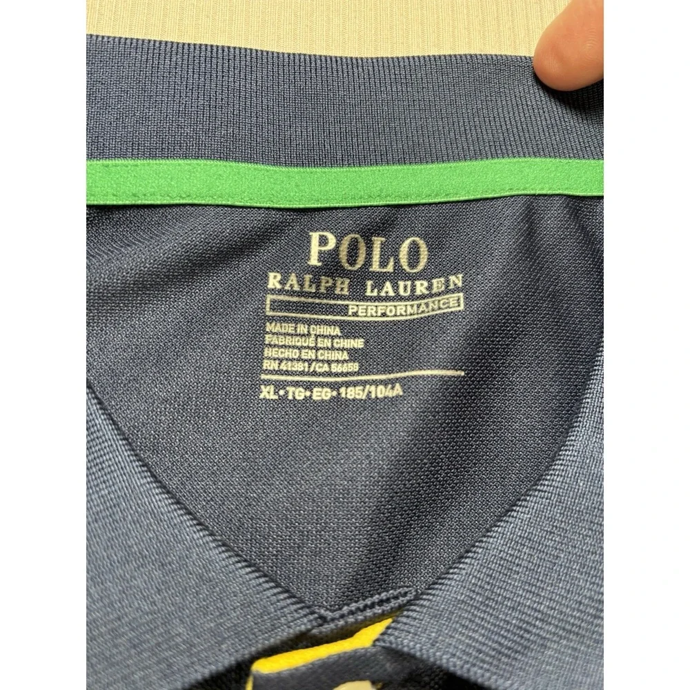 Polo Ralph Lauren Chariots Performance Men's Polo Color Block Sash Shirt Golf XL